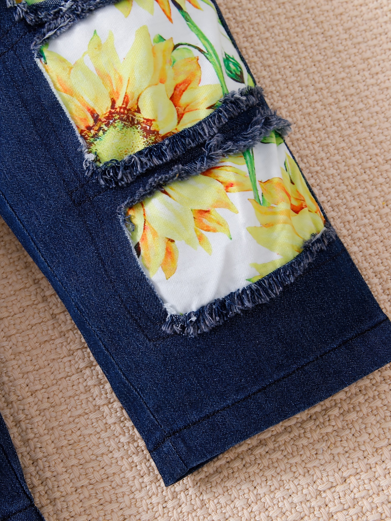 YELLOW FLOWERS Painted Denim Jeans