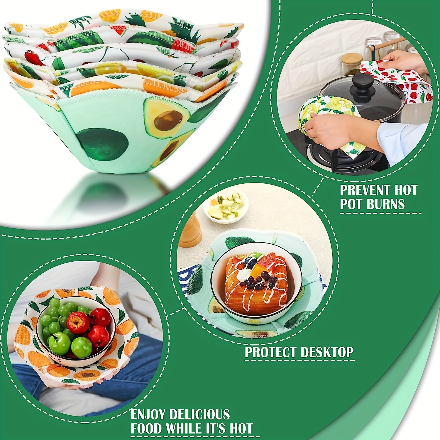 Kitchen Plate Hugger for Microwave| Hot Pads for Microwaves | Microwave  Oven Mitt | Bowl Cozy | Food Huggers | Microwave Plate and Bowl Huggers | 2