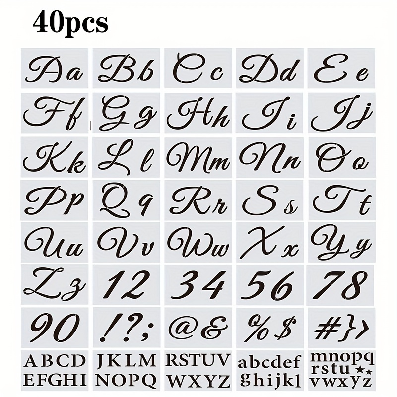 3 Inch Alphabet Letter Stencils for Painting - 42 Pack Letter and