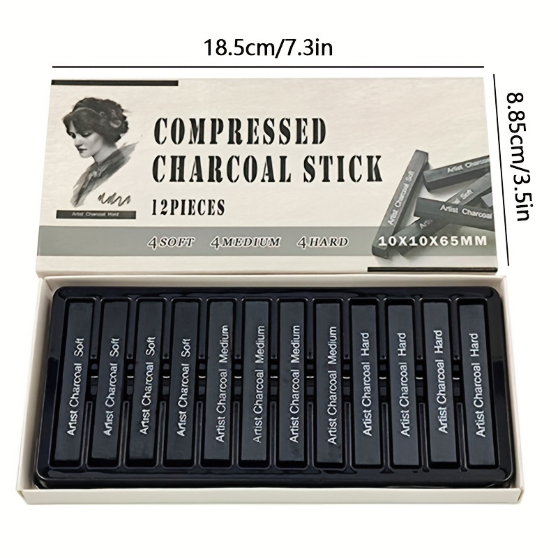 Sketch Charcoal Stick Set Drawing Class Essential Black Wood - Temu