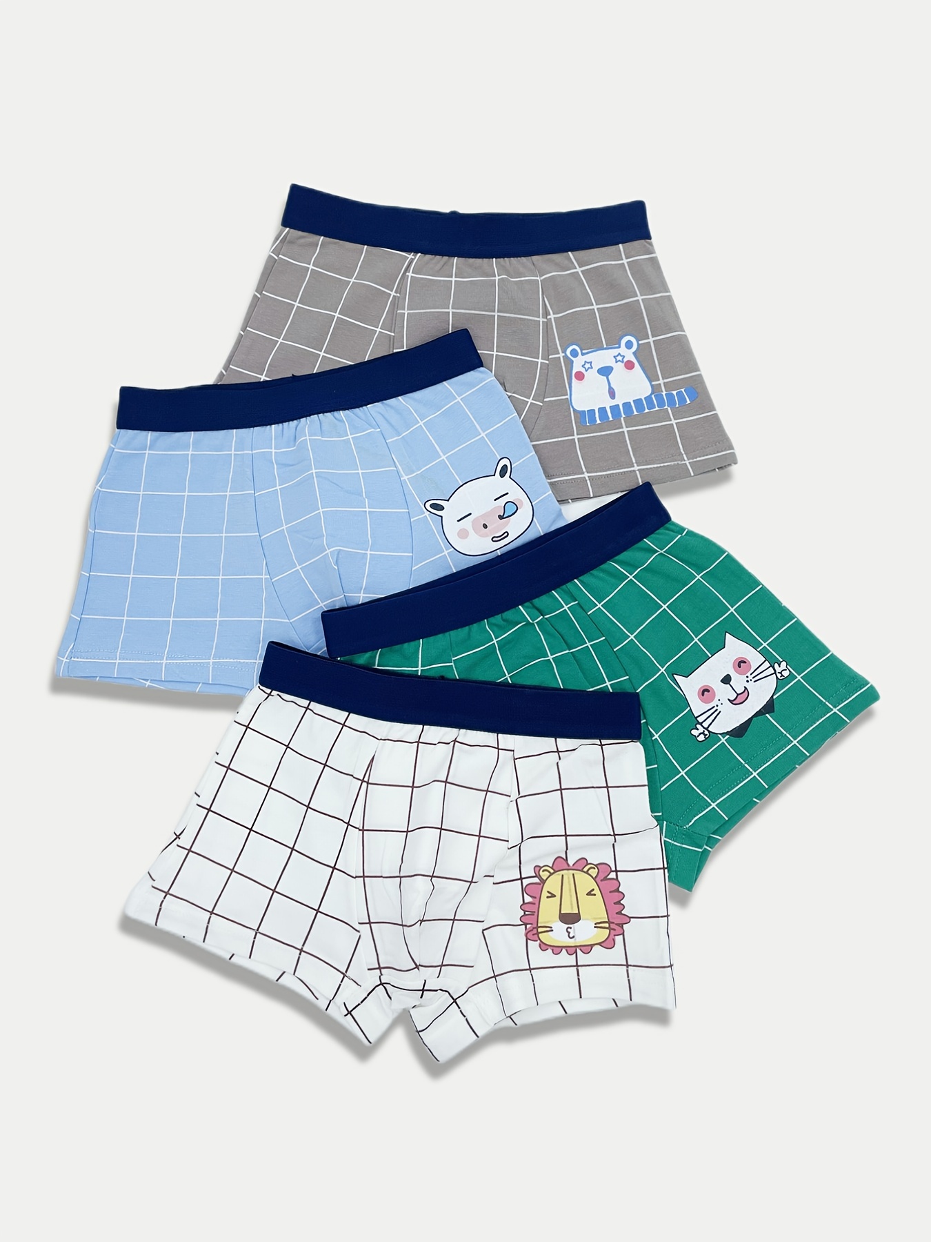 4PCS Boys Briefs Boy Underpants 100% Cotton Briefs with Patterns