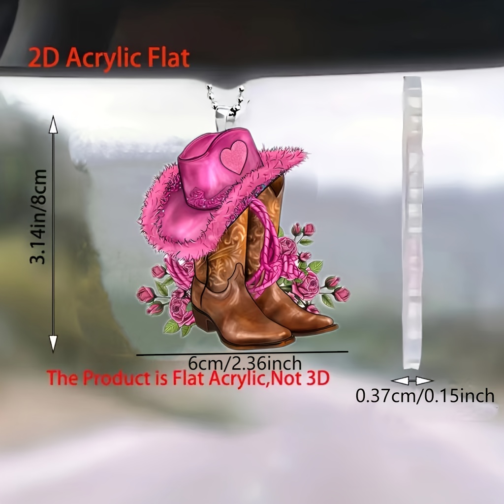 

1pc Fashionable Top Hat 2d Flat Acrylic Pendant, Car Rearview Mirror Pendant, Bag And Keychain Accessories, Christmas Decorations