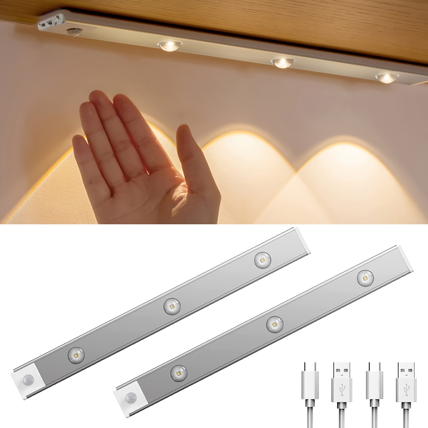 Acheter Lampe Led sous-meuble avec capteur de mouvement, luminaire  décoratif d'intérieur, idéal pour un placard, une cuisine ou une cuisine,  Rechargeable par USB