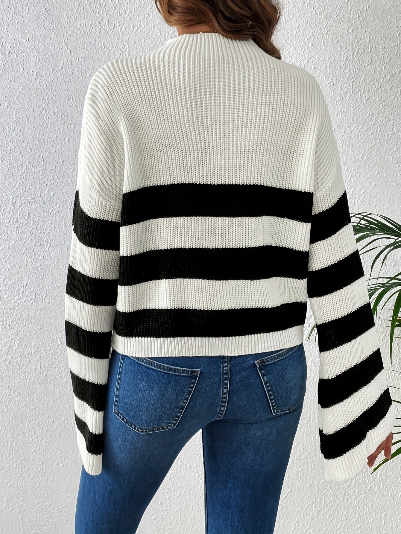 White half hotsell sleeve sweater