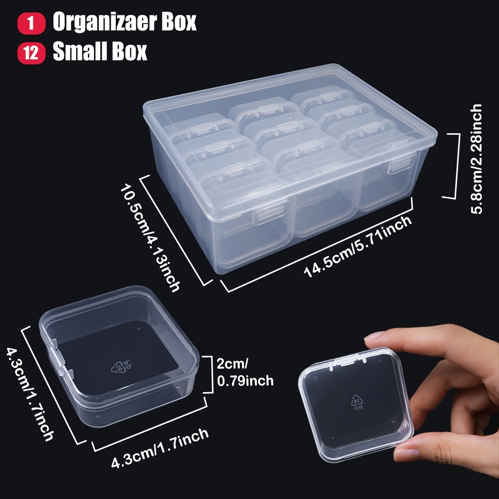 Mini Clear Plastic Beads Storage Box Organizer Box With Hinged Lid For  Storage Of Small Items Jewelry, Hardware, Diy Art Craft Accessory - Temu
