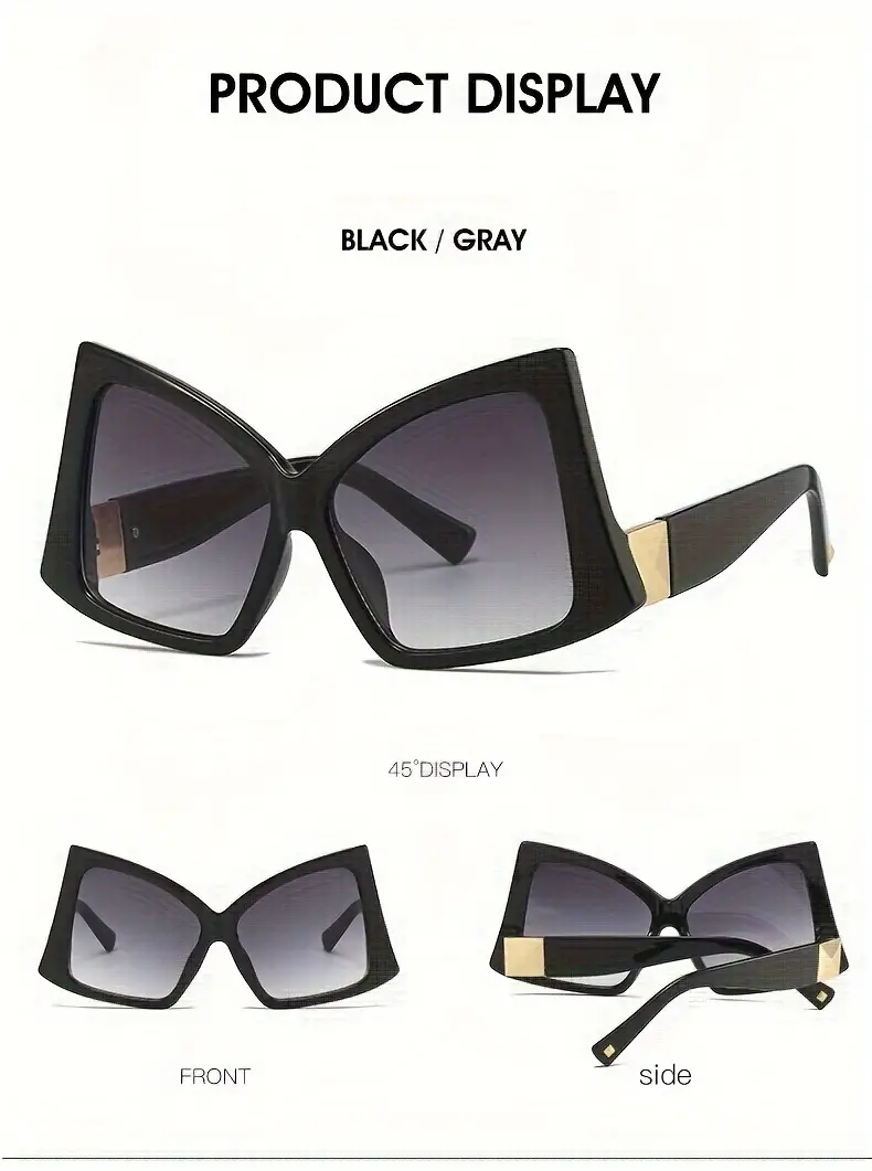 oversized cat eye sunglasses for women men color block fashion decorative shades props for costume party prom details 2