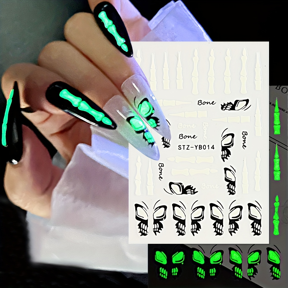 Halloween Nail Stickers Horror Eyeball Spider 5d - Temu