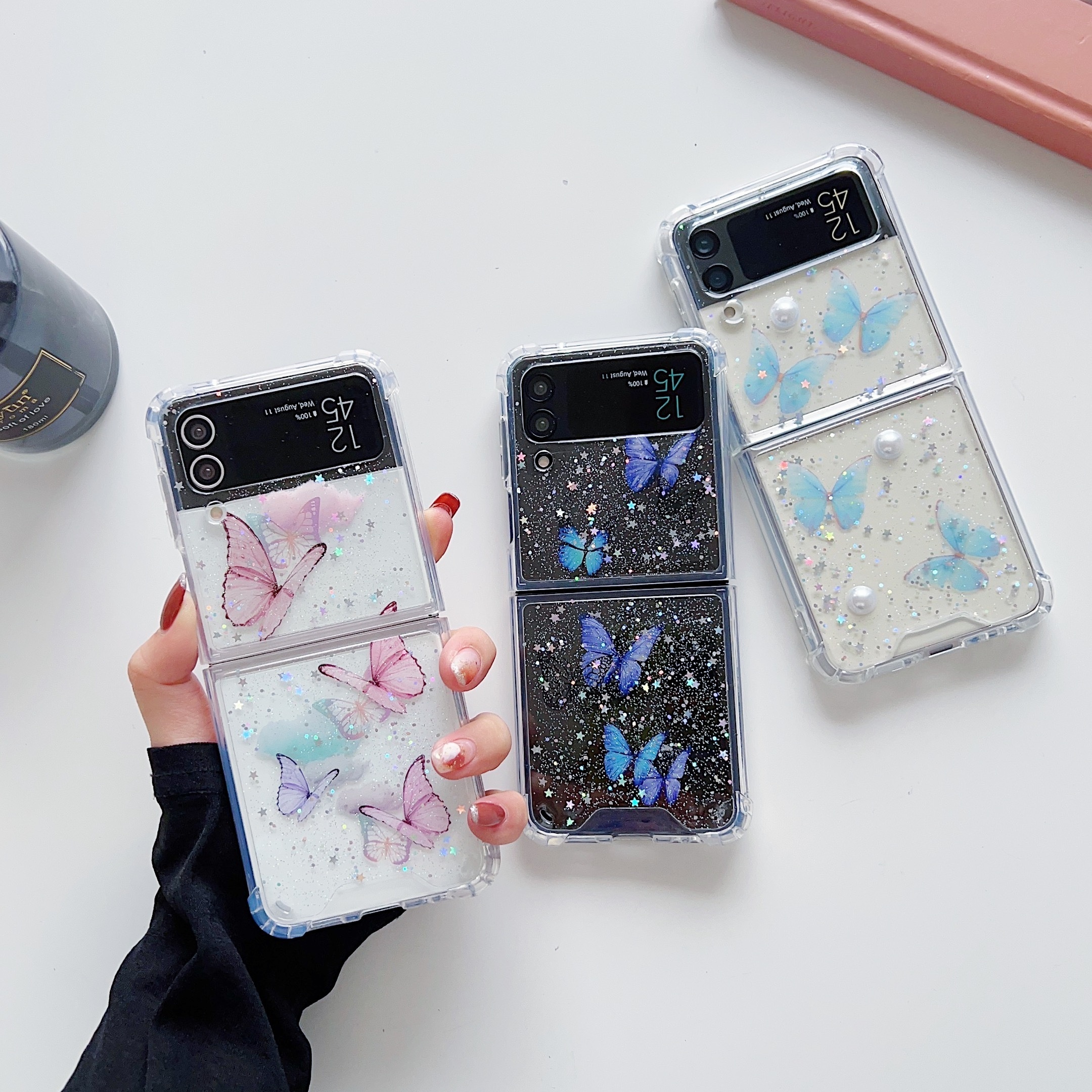 Butterfly Patterned Phone Case For Z Flip 4 & Galaxy Z Flip 3