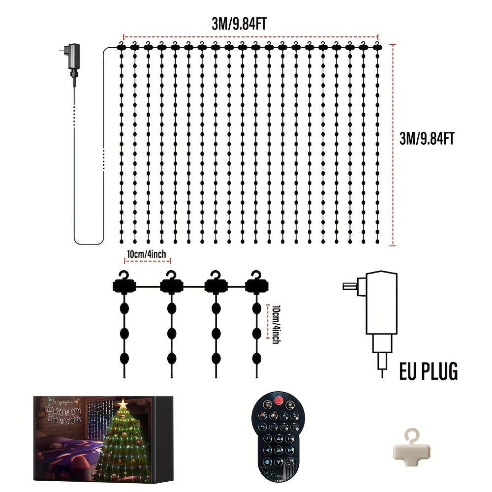 Rideaux Lumineux Intelligents À LED 400 LED RGBIC Guirlande - Temu France