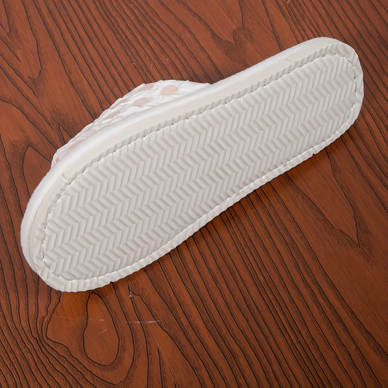 Polka Dot Pattern Mop Slippers Casual Slip Linen Sole Shoes - Temu
