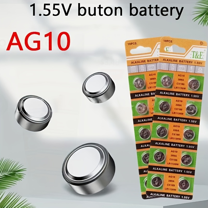 TXY 10PCS AG10 SG10 LR1130 LR54 L1131 SR1130 1.5V Button Coin Cell Battery  80mAh Long Lasting Cell Batteries for Watch Toys Remote