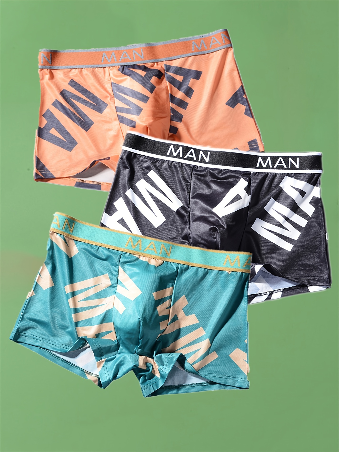 Men's Fashion Color Block Low Boxer Briefs Breathable - Temu