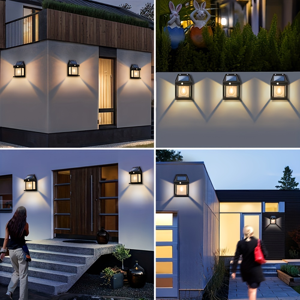 1pc 76led Solar Light Ip65 Anti Outdoor Wall Light Motion Sensor Body  Sensor Street Light Remote Control 3 Modes Garden Fence Front Door Exterior  Wall Walkway - Patio, Lawn & Garden - Temu