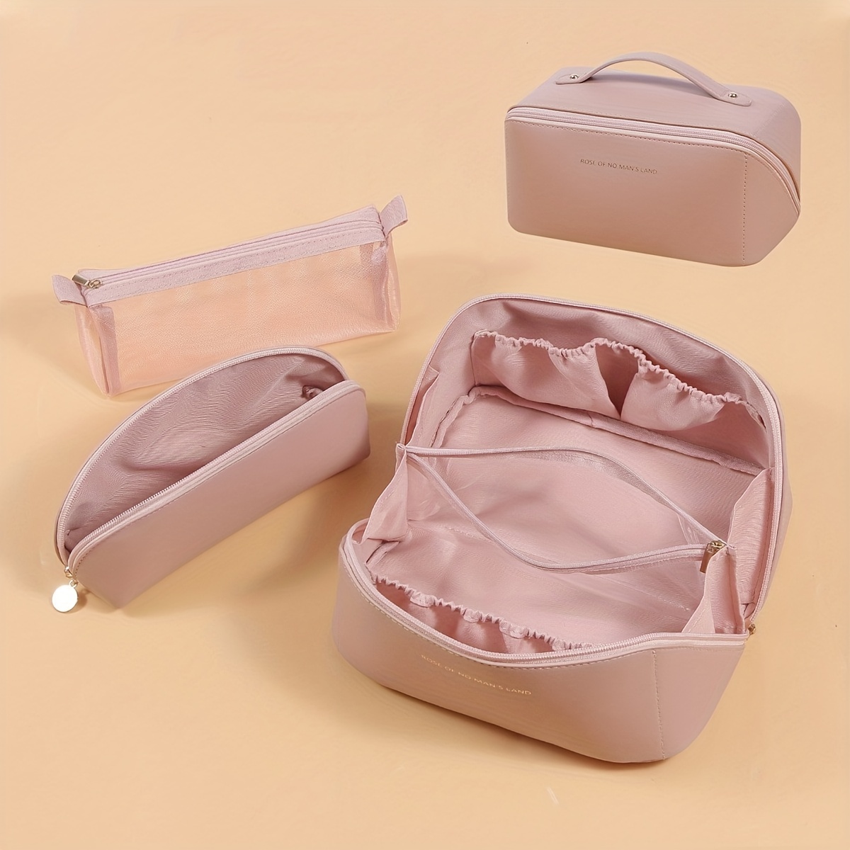 3Pcs Makeup Bags for Women and Girls, Portable Travel Cosmetic Organizer  Multifunction Waterproof Storage Bag Cute Toiletry Bags