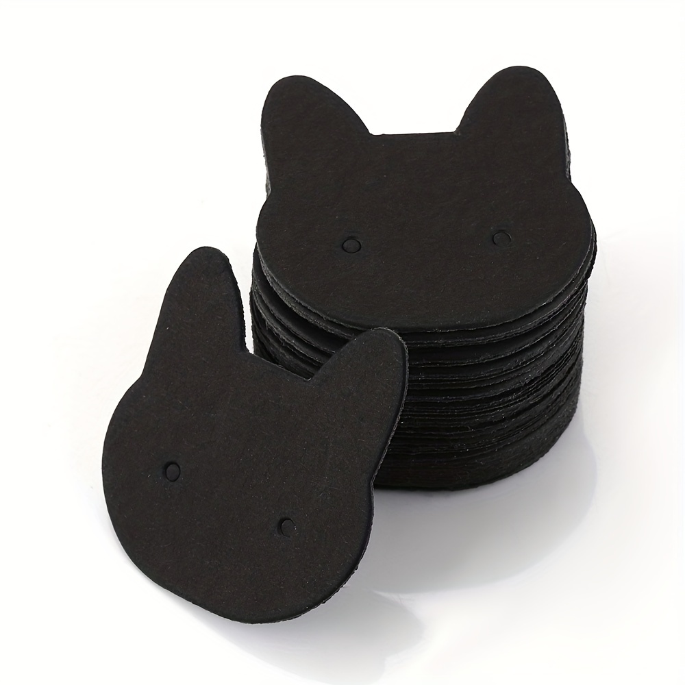 50pcs 3.5x3.5cm Cat Cards For Earrings Necklace Jewelry Display, Tags Cardboards Small Business Supplies -jewelry Making Display & Packaging Supplies