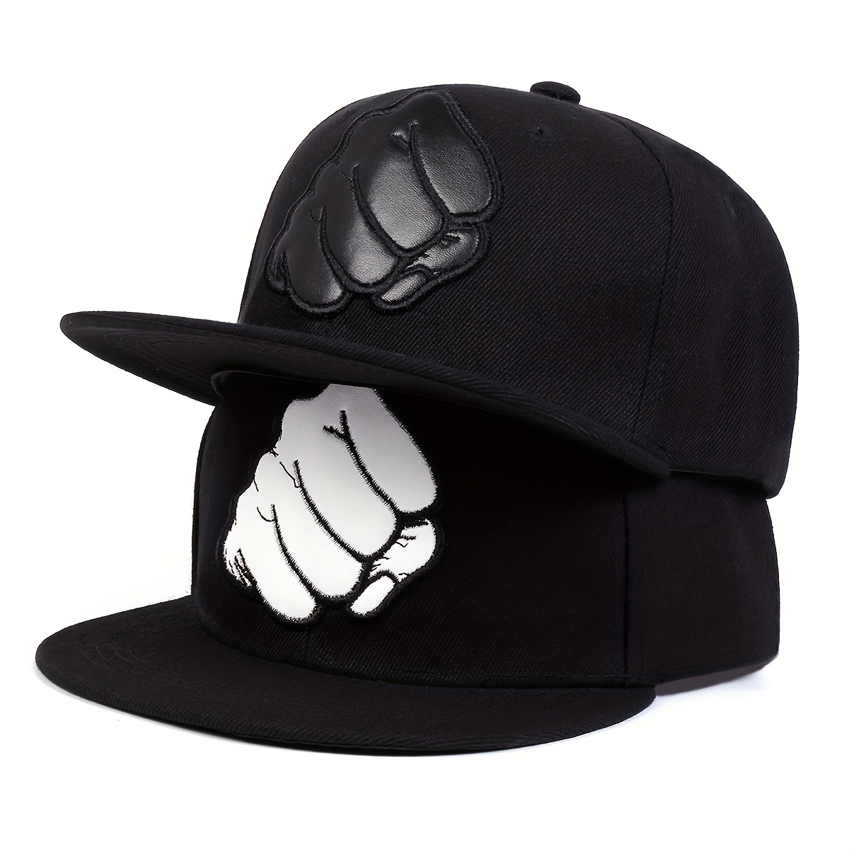 

Fist Patch Trendy Baseball Cap Black Hip Hop Unisex Dad Hat Lightweight Adjustable Snapback Hats For Women Men