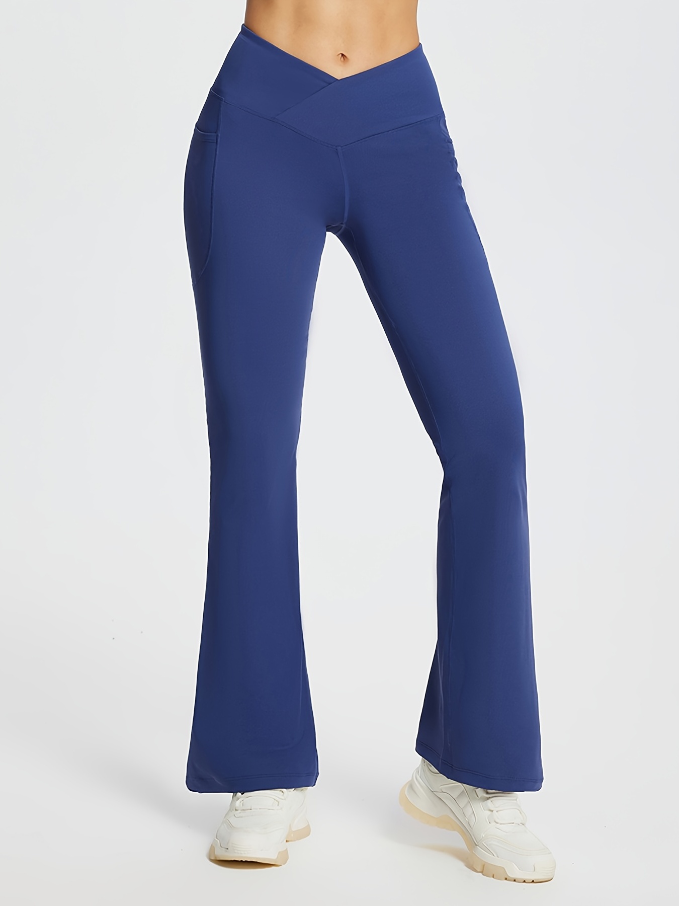 High Waisted Bootcut Yoga Flare Leggings With Side Split And