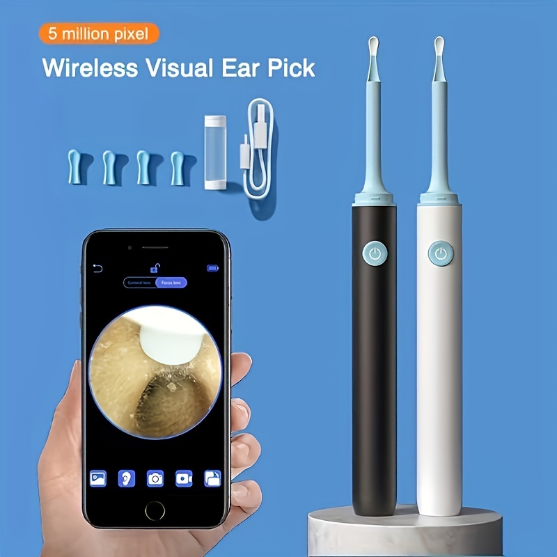 Ear Wax Removal Tool, Ear Cleaner with 1296P, LED Lights, IP67 Waterproof, Earwax  Removal Kit with 6 Ear Spoon, Ear Wax Remover for iOS, Android Phones
