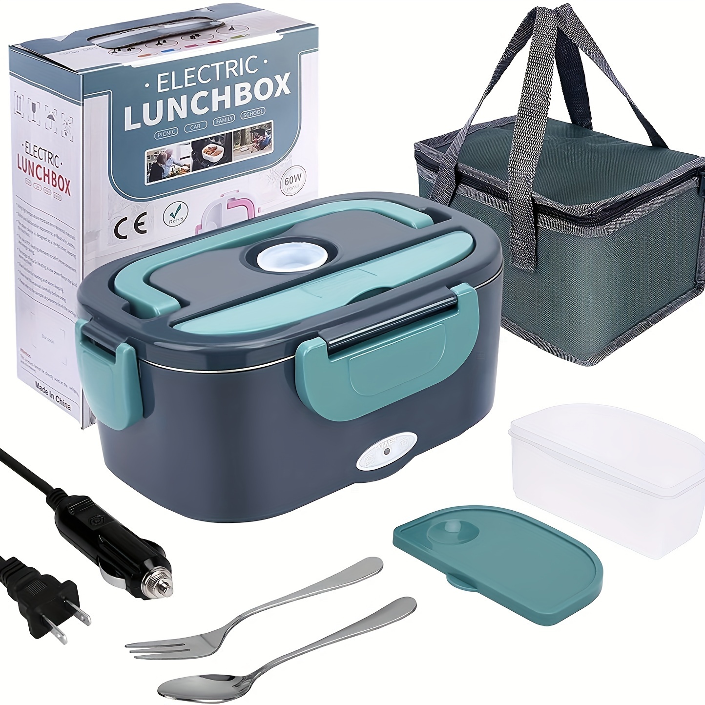 Large Electric Lunch Box 110v/12v/24v 1 Portable Food Warmer - Temu