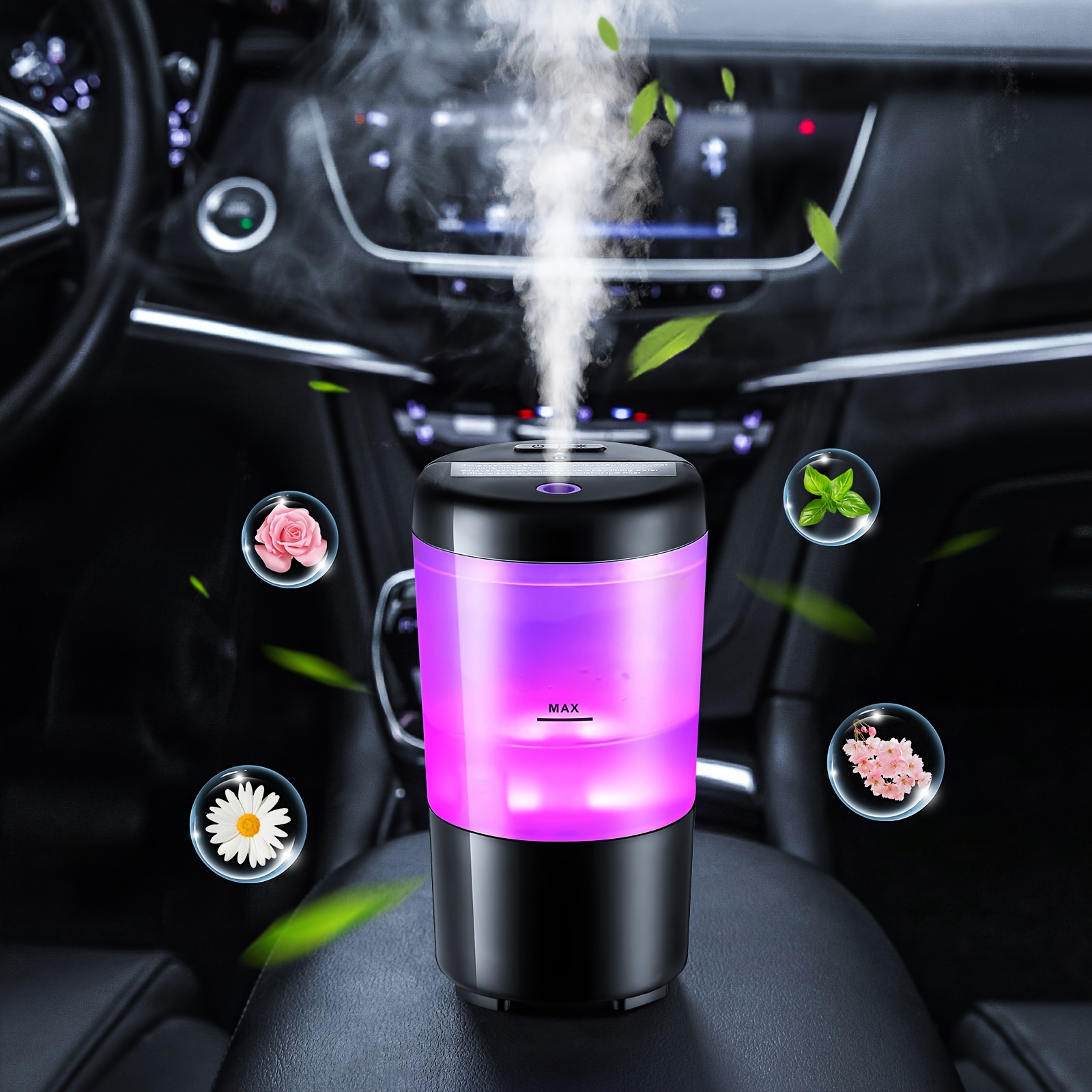 Mini Car Humidifiers Portable Led Light Mini H2o Spray Mist - Temu