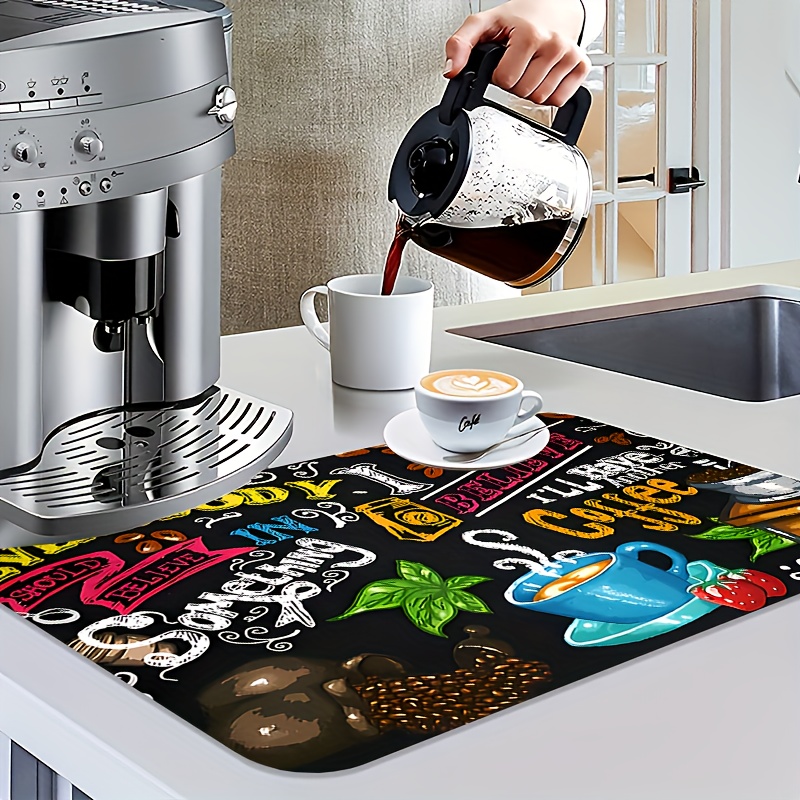 Silicone Coffee Maker Mat for Countertops Coffee Bar Accessories-Table Mat  Under Appliance Dish Drying Mat for Kitchen - AliExpress