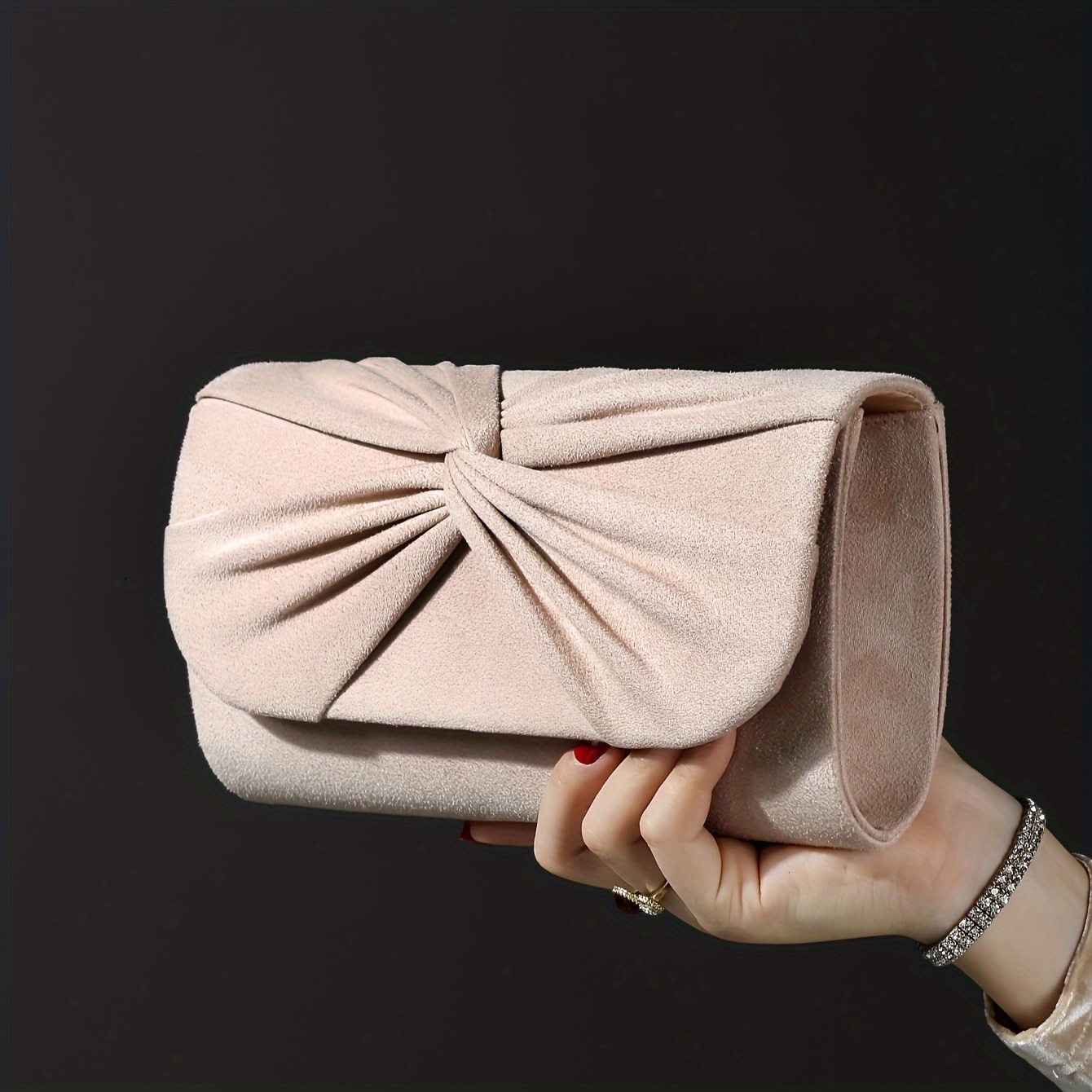 Borsa Sera Elegante Fiocco Affascinante Pochette Velluto - Temu Italy