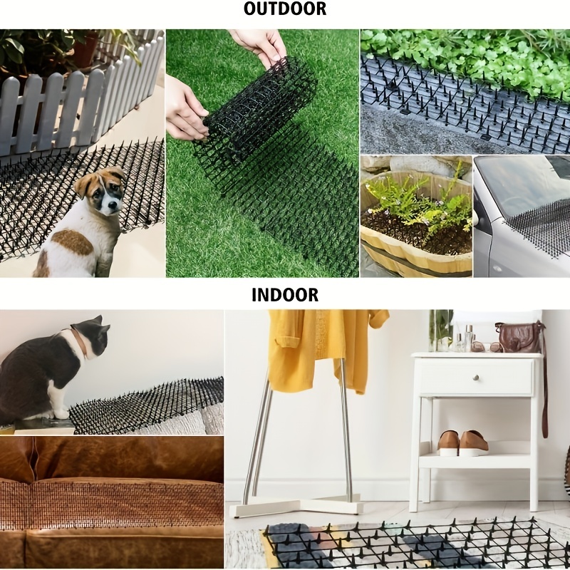 4pcs Plastic Cat Proof Netting Home Garden Cat Proof Spiked Mat Balcony  Garden Isolation Protection Cat Repellent Device Pet Fence No Dogs Or Cats  All