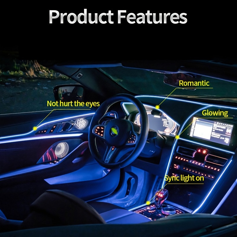 Upgrade Car's Interior Usb Ice Blue Led Strip Light! - Temu