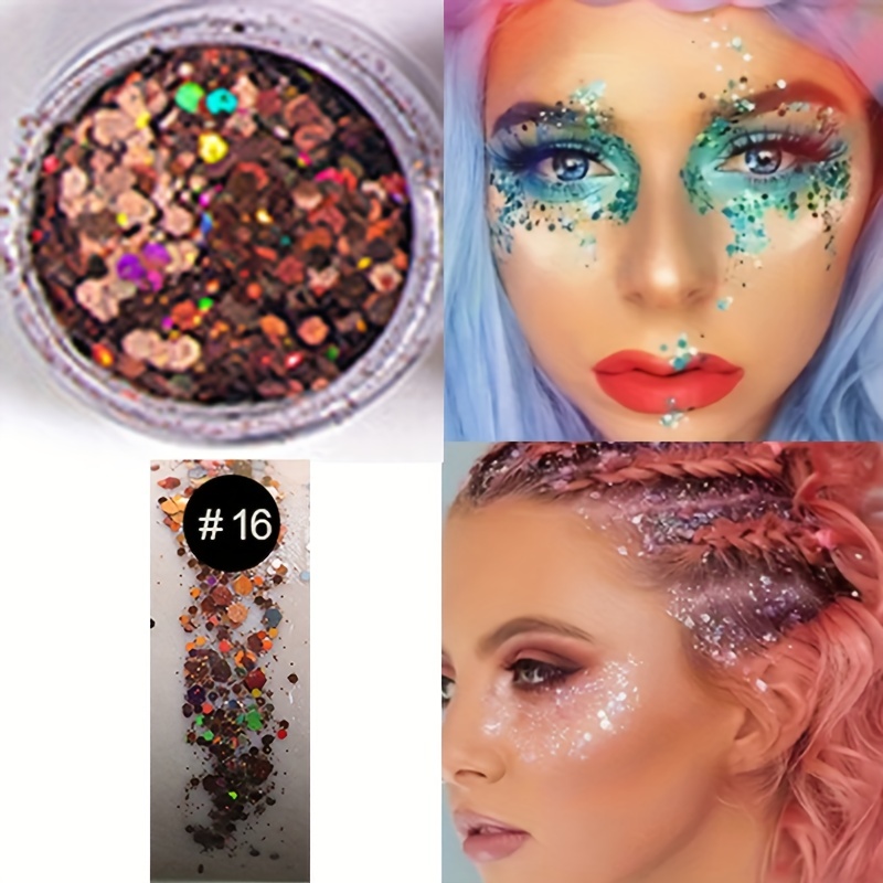 Chunky Glitter Body Glitter with 5 Colors Makeup Sequin Eyeshadow Liquid  Stage Makeup Face Body Glitter Set Glitter Body Gel for Girls Women Ladies