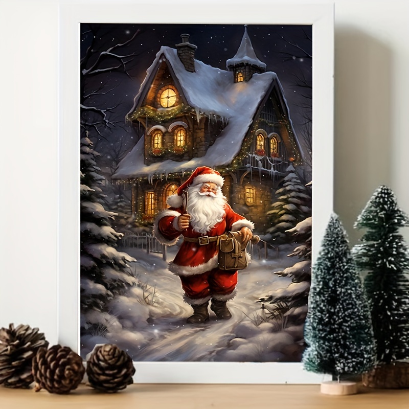 Christmas Decorations Canvas Wall Art Vintage Santa Winter - Temu