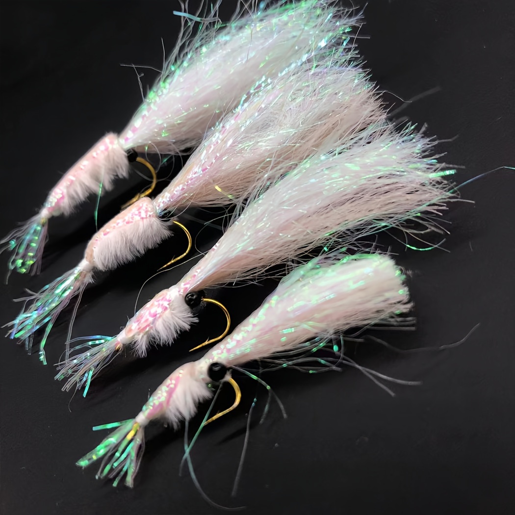 6#~12# White Ice Wing Shrimps Fishing Steelhead Salmon - Temu Canada