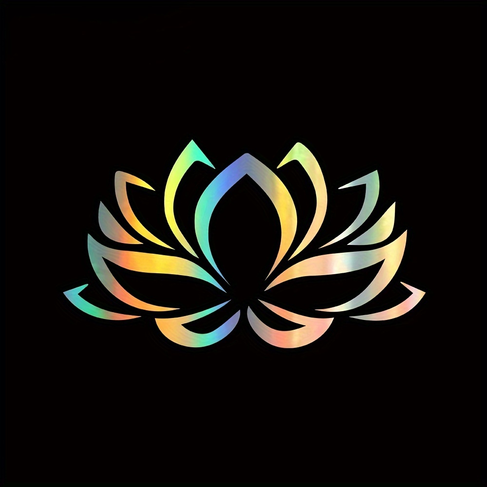 

Lotus Flower Decorative Stickers Colorful Laser Car Rear Bumper Window Scratches Blocking, Decoration For Motorcycle, Computer, Luggage, Electric Bike