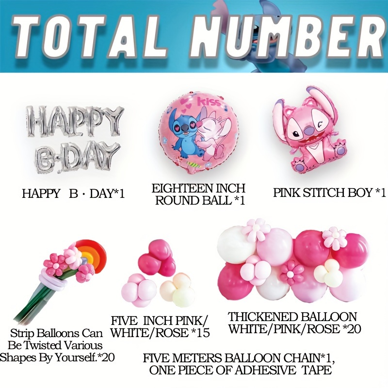 Stitch 5 Pieces Birthday Balloons Lilo and Stitch Birthday