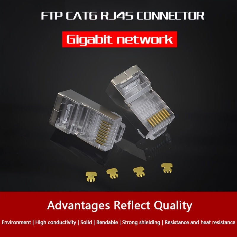 100 connecteurs à sertir CAT5 FTP - Blindés