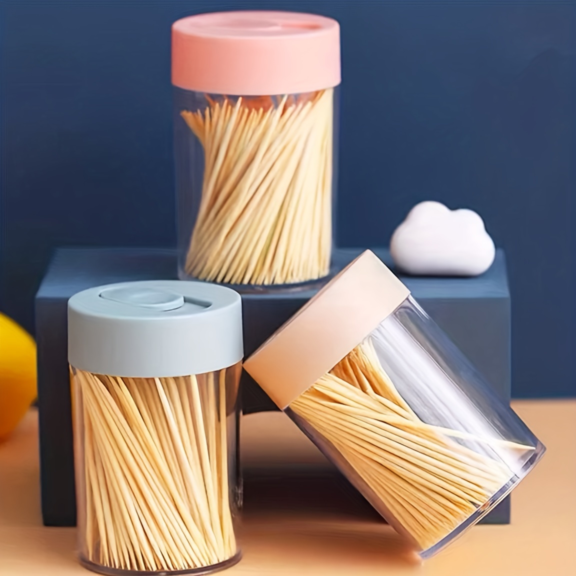 Solid Color Plastic Toothpick Box Toothpick Holder - Temu