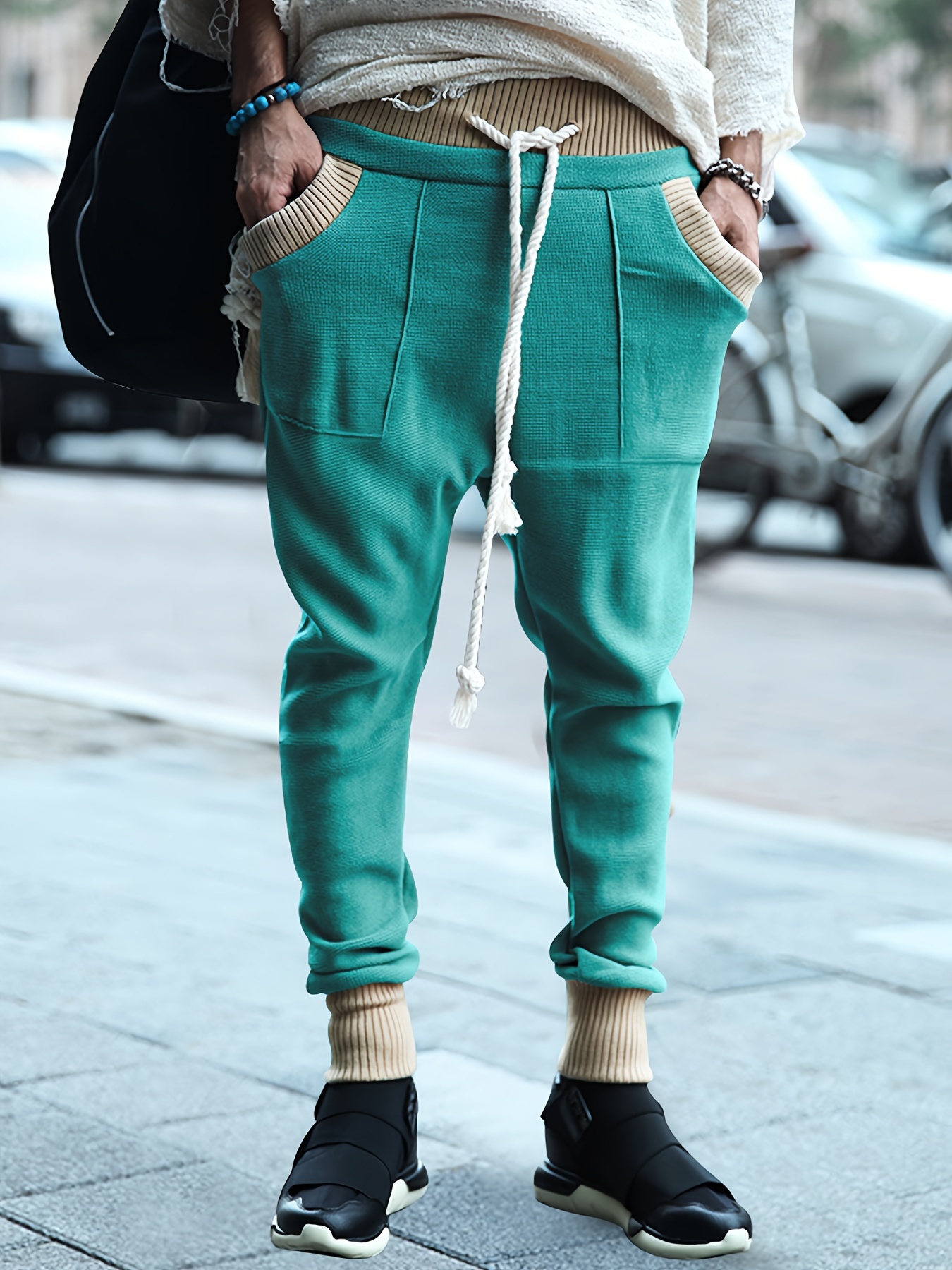 Men's Casual Fashion Textured Joggers Solid Sweatpants Slim - Temu Canada