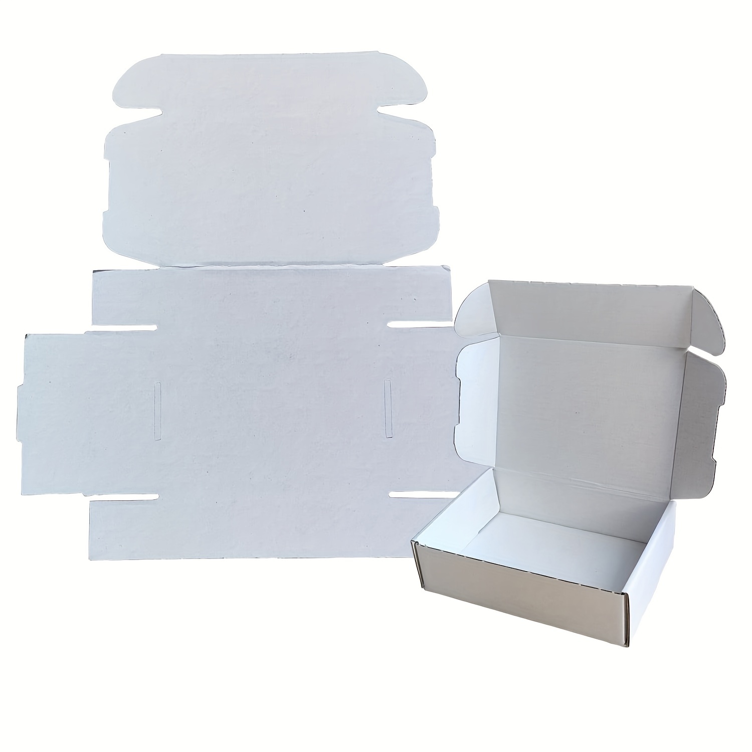  Paquete de 50 cajas de embalaje corrugado blancas de 4