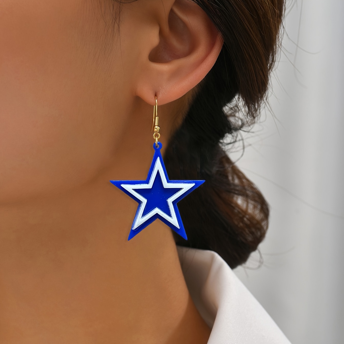 

Acrylic Double Layer Star Earrings Y2k Vintage Prom Party Performance Casual Dangle Earrings For Women