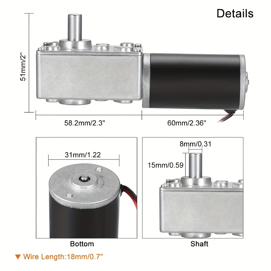 Jgy370 12v Riduttore Motore A Vite Senza Fine 2 375 - Temu Italy