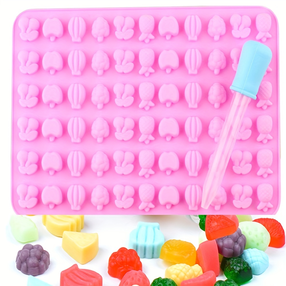 Botrong Silicone Candy Mold,Silicone Gummy Bear Chocolate Mold Candy Maker  Ice Tray Jelly Moulds with 1 Dropper for DIY Candy, Jelly, Cookie