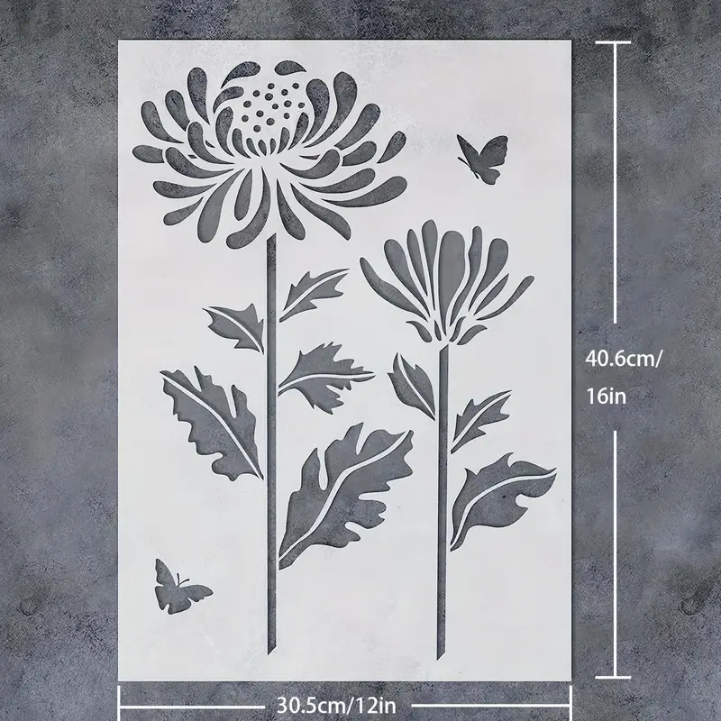 Daisy Stencils Flower Stencils For Painting On Wood Canvas - Temu