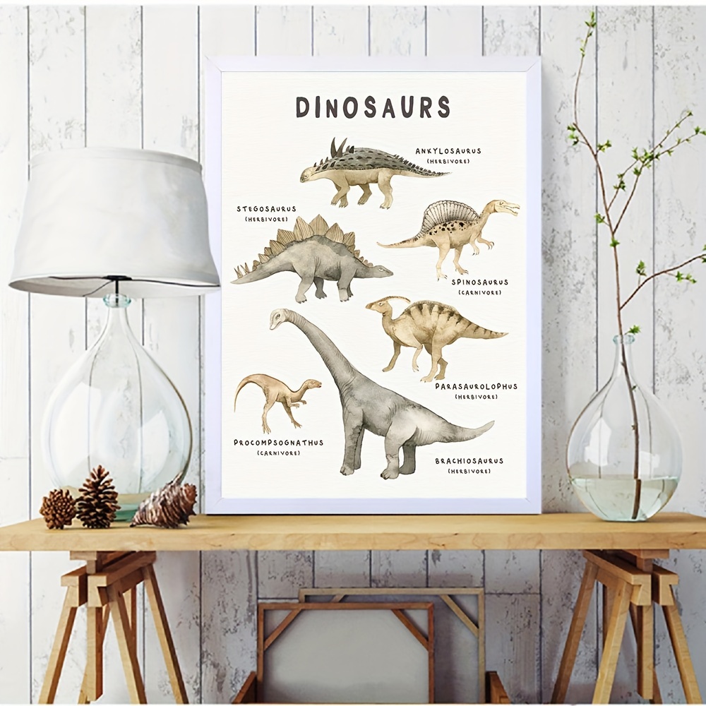 Animals Canvas Painting Dinosaur Painting Poster - Temu