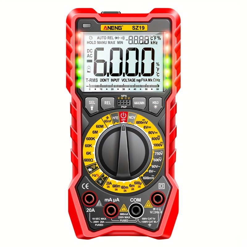 1pc Aneng Sz19 Pro Digital Multimeter 6000 Counts Multimetro Avometer
