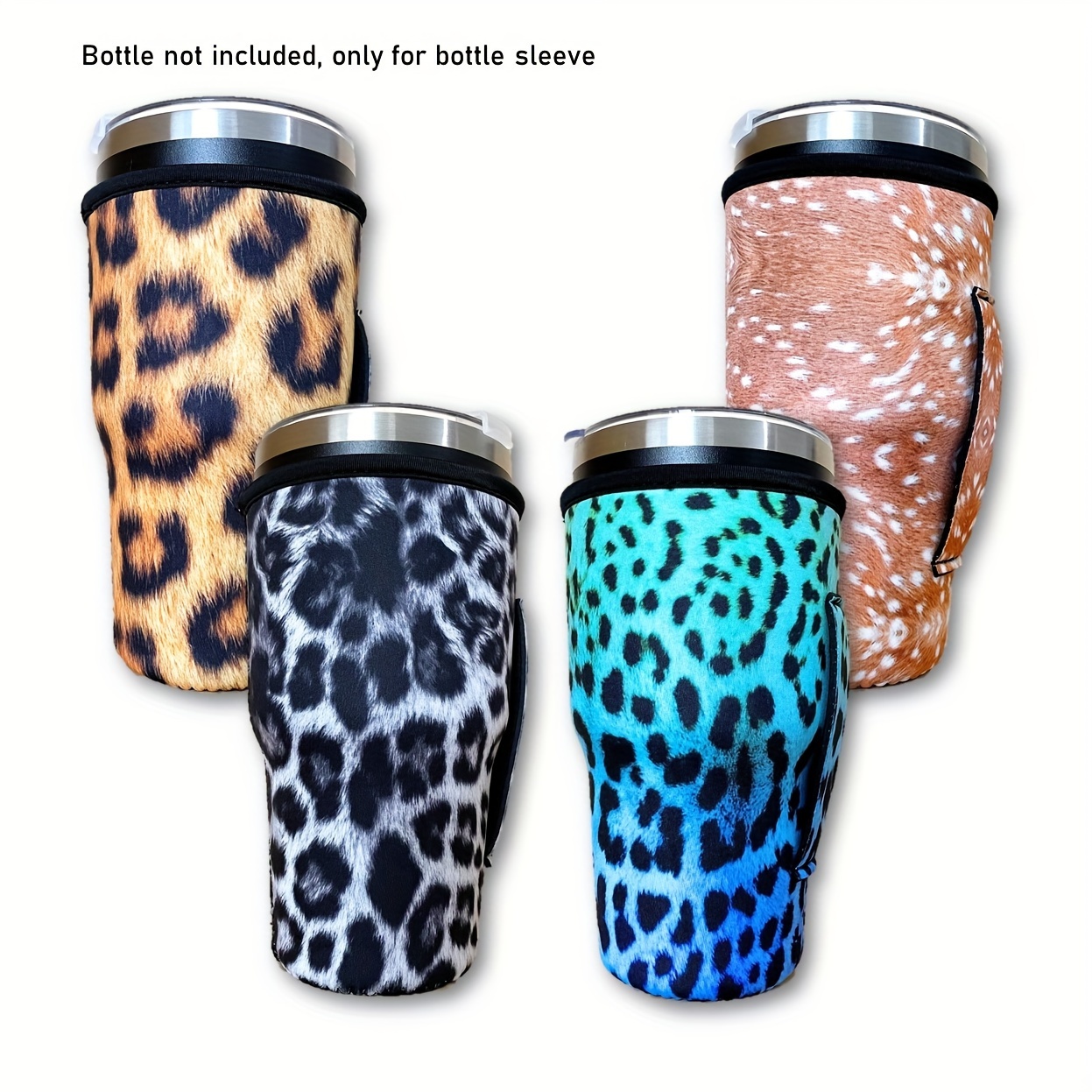 Neoprene Water Bottle Koozie 24 Ounce - Leopard Animal Print