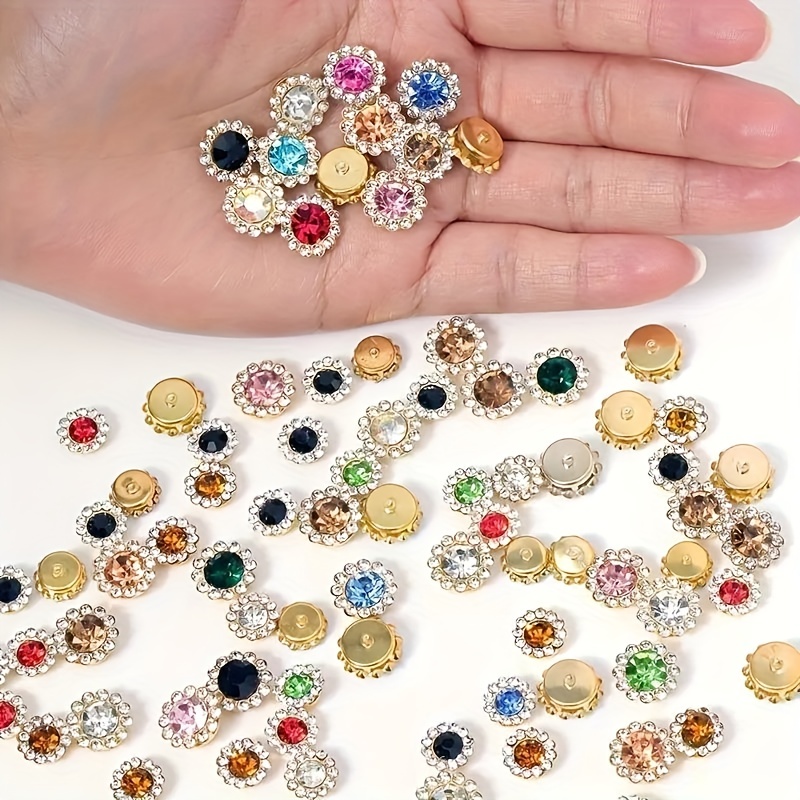 Rhinestone Accessories Ring Patch Flat Back Sew Convex Round Temu