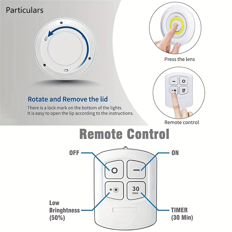 6pcs/3pcs Luci Intelligenti Wireless A Led Sotto Pensile Cob - Temu  Switzerland