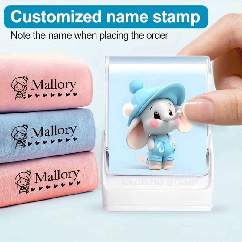 White Stamp, Custom Name Clothes Stamp, Cute Stamp For Students,  Selfing-inking Personalized Letter Stamp For School Student Child Cloths -  Temu United Arab Emirates