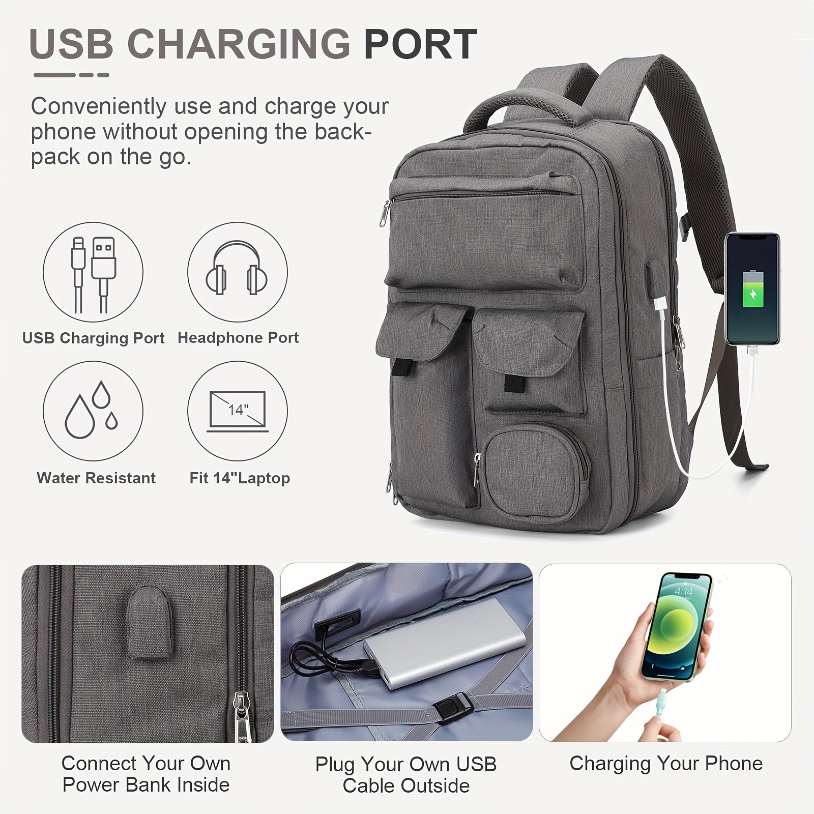 Laptop bag clearance with usb charger