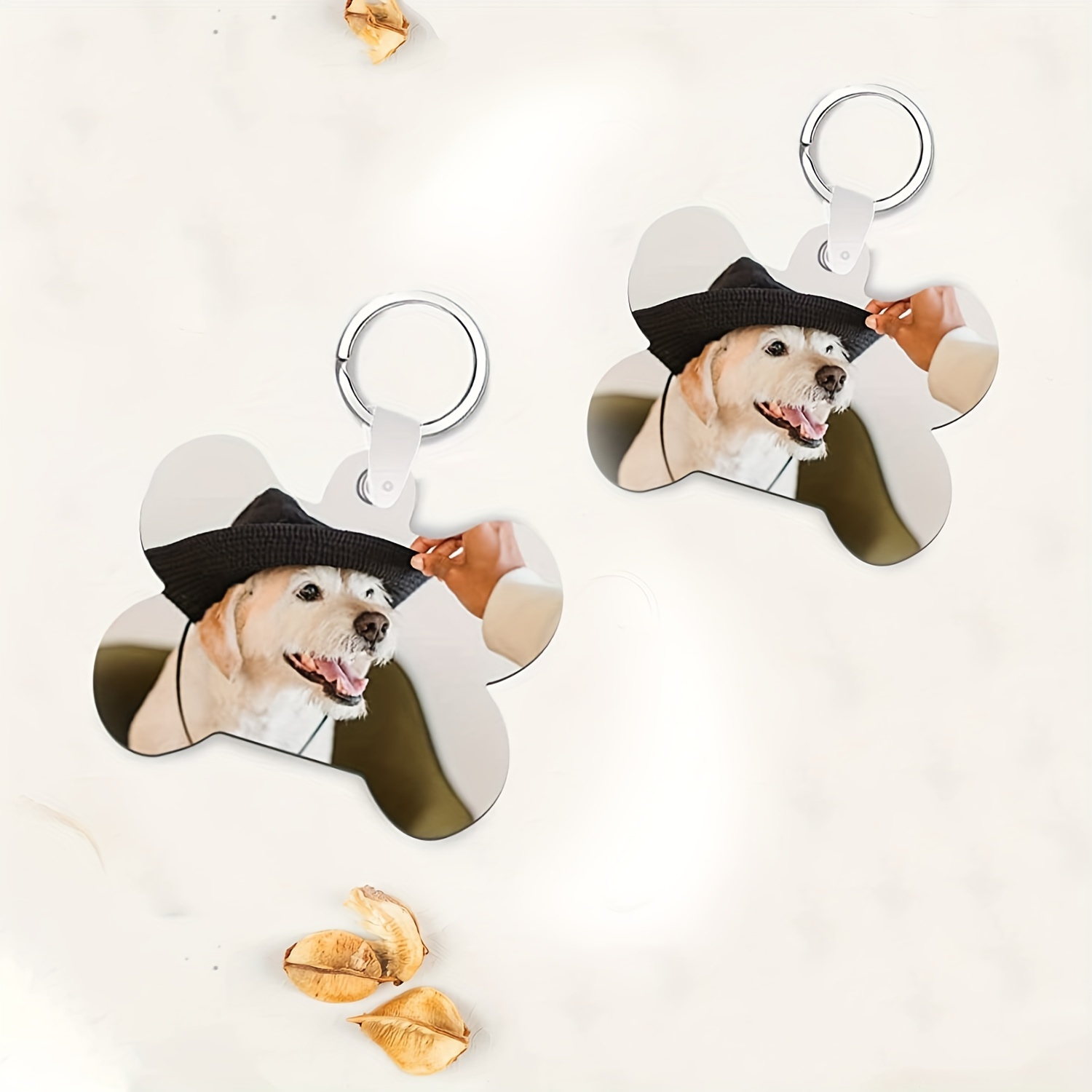 32pcs Sublimation Blank Dog Tag Keychain Bone Shaped Double Sided Resin Key Chain Ring for Dogs Cats Pet ID Tag,Temu