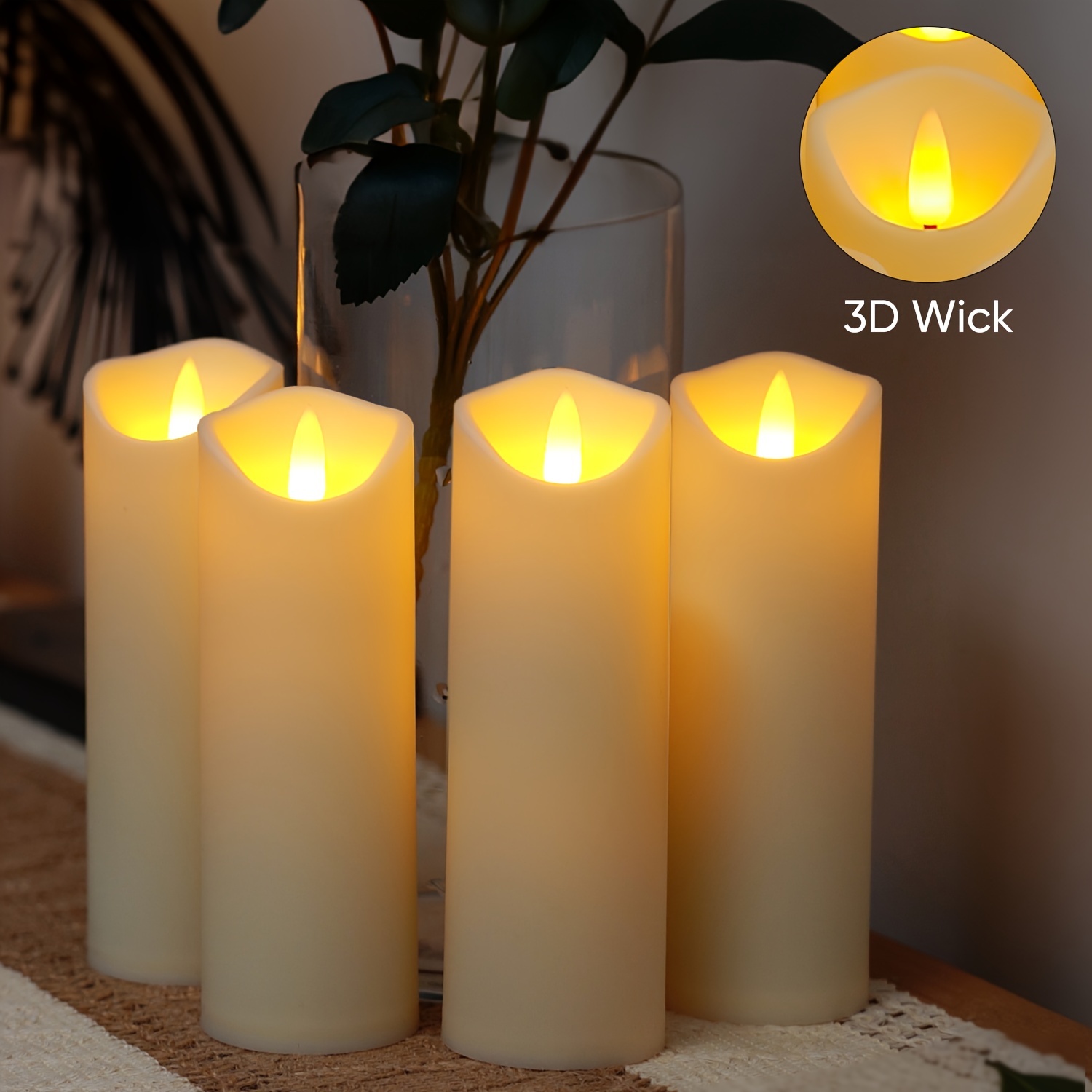 6pcs Velas Cera Sin Llama Parpadeantes Control Remoto, 7.5, Beige Batería, Velas  Led Ventana, Temporizador, Mecha Plástico 3d, Efecto Cera Derretida,  Portavelas Vela Sin Llama (diámetro 0.86 (aproximadamente 1.2cm), Fuego  Cálido)